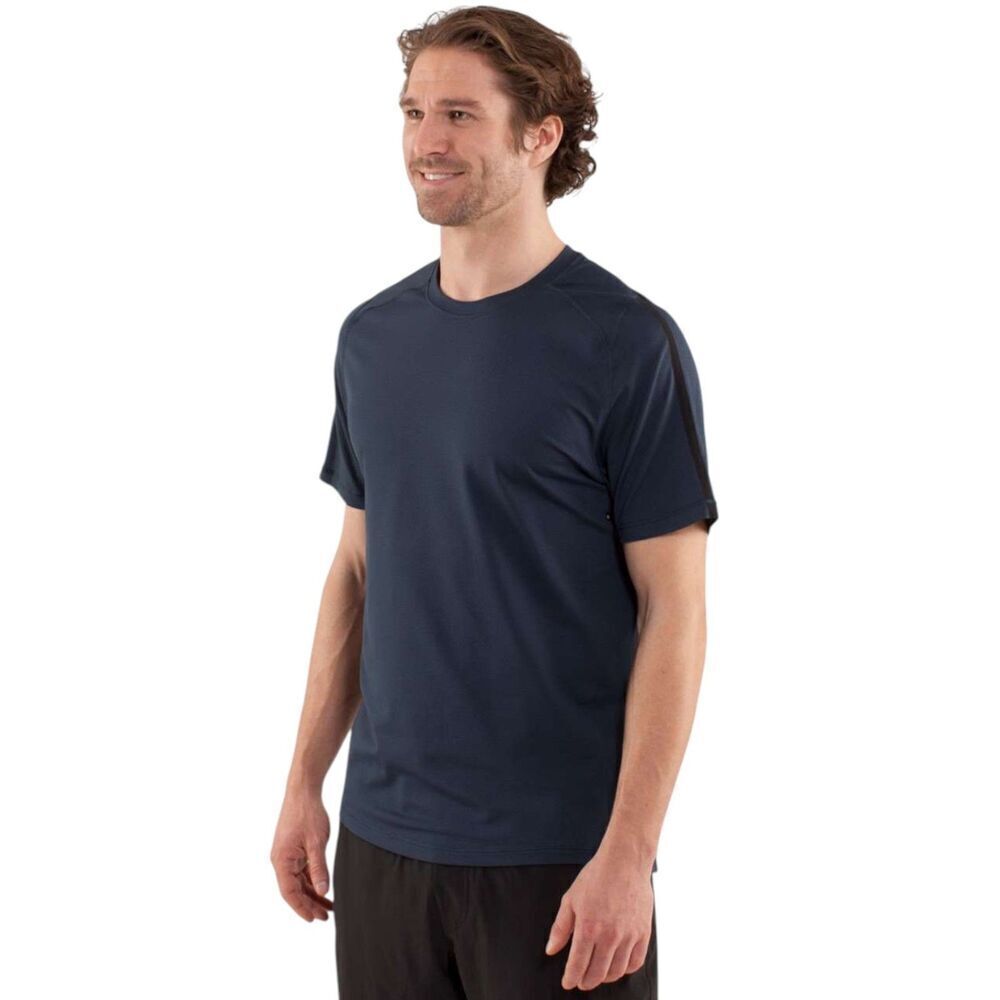 Lululemon Men's Training Tech Short Sleeve Shirt Black Iris Blue Size XL